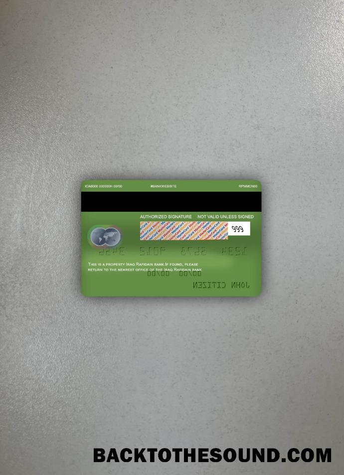 İndir Irak Rafidain Banka Mastercard foto-görünüm Arka Örnek ön izleme