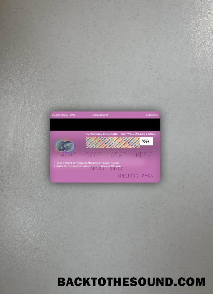 İndir İrlanda AIB Banka Mastercard foto-görünüm Arka Örnek şablon