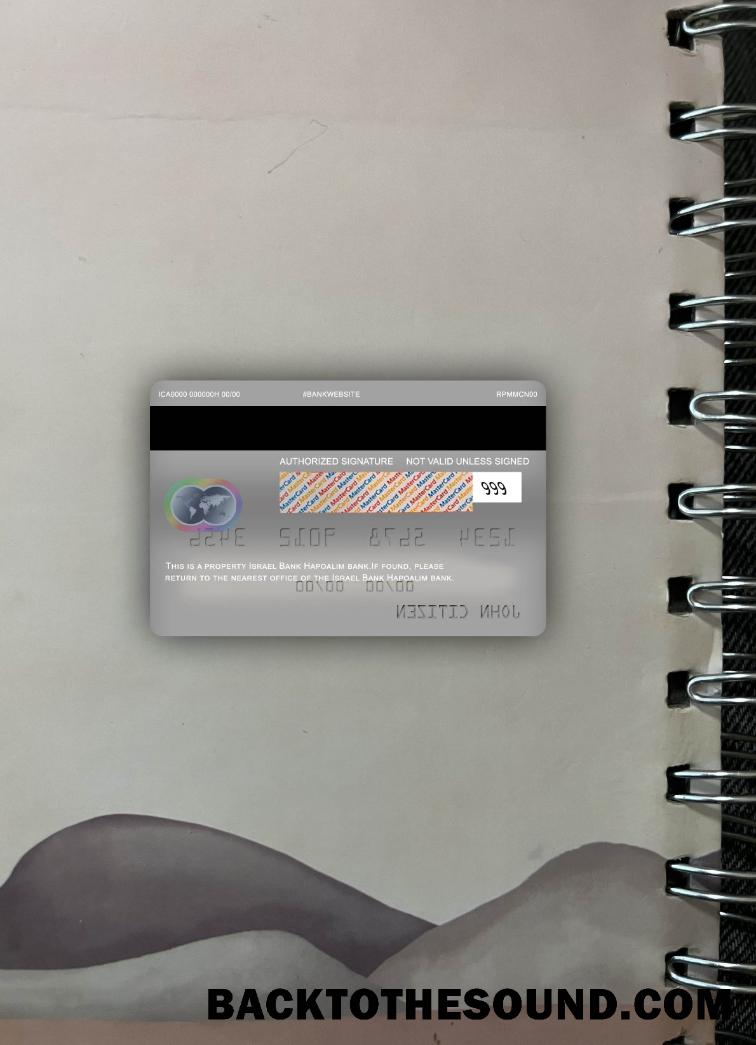 İndir İsrail Banka Hapoalim Banka Mastercard platinum foto-görünüm Arka Örnek şablon