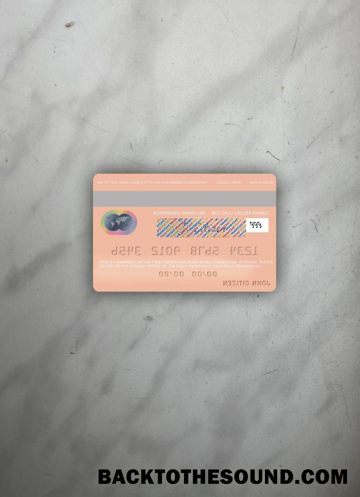 İndir Kazakistan First Heartland Jýsan Banka Mastercard foto-görünüm Arka Örnek ön izleme