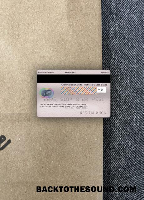 İndir Letonya Citadele Banka Mastercard foto-görünüm Arka Örnek ön izleme