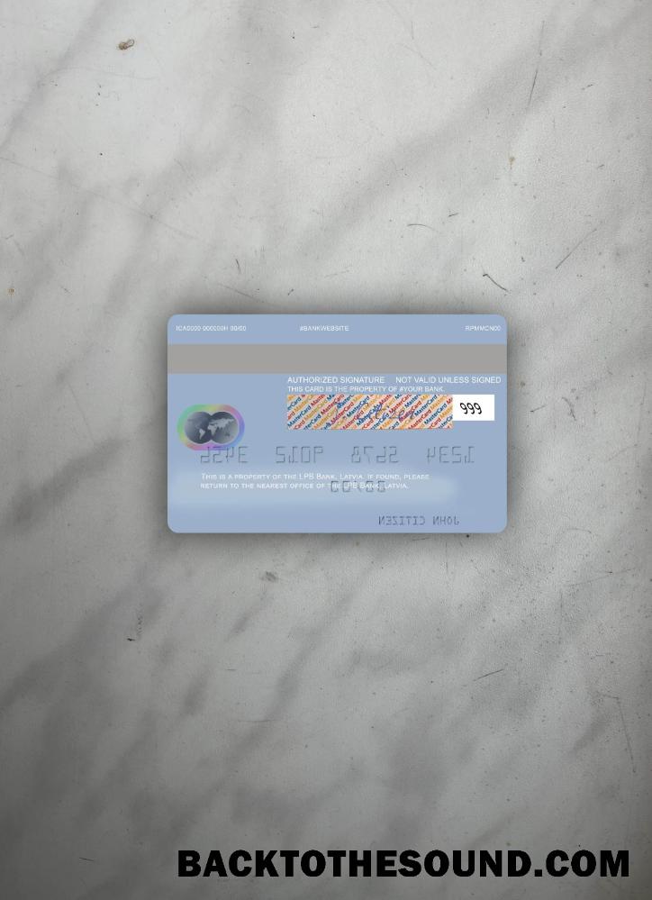 İndir Letonya LPB Banka Mastercard foto-görünüm Arka Örnek örnek