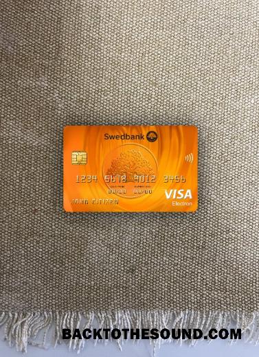 İndir Letonya Swedbank Vize electron Kart foto-görünüm Ön Örnek şablon