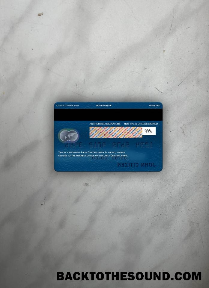 İndir Libya Central Banka Mastercard foto-görünüm Arka Örnek ön izleme