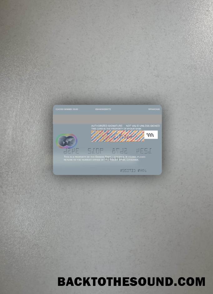 İndir Litvanya Danske Banka Mastercard foto-görünüm Arka Örnek ön izleme