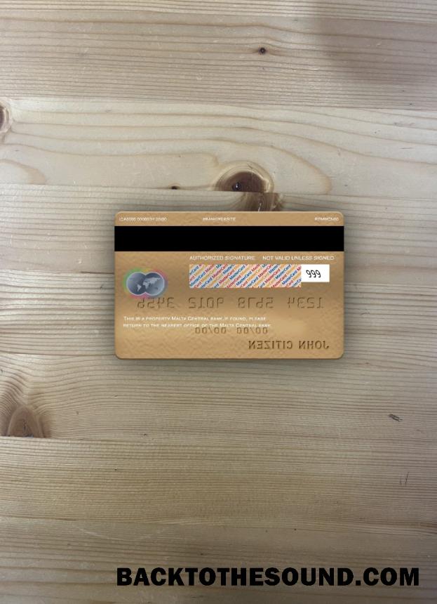 İndir Malta Central Banka Mastercard foto-görünüm Arka Örnek örnek