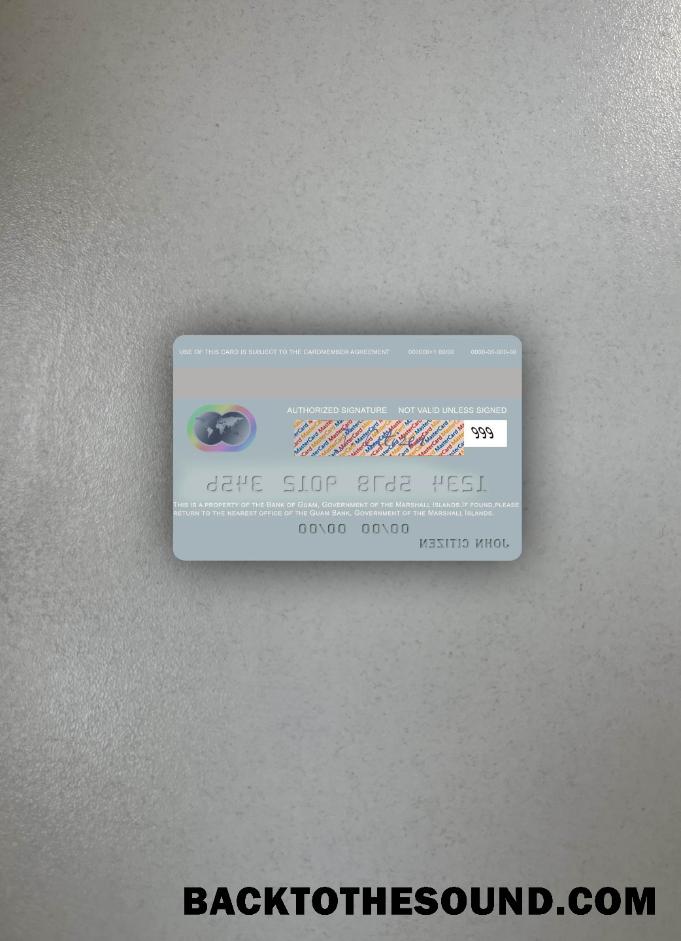 İndir Marshall Adaları Banka of Guam Mastercard foto-görünüm Arka Örnek tasarım