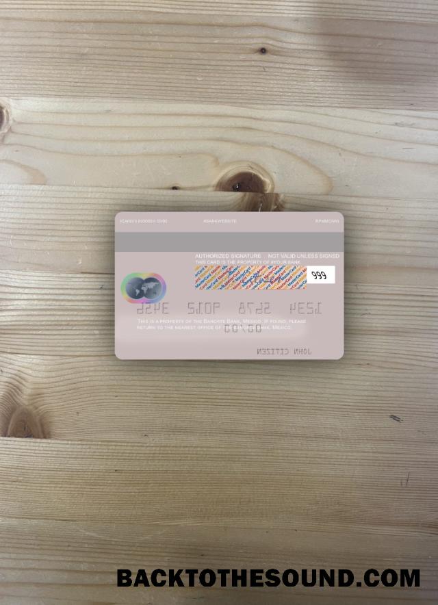 İndir Meksika Banorte Banka Mastercard foto-görünüm Arka Örnek örnek