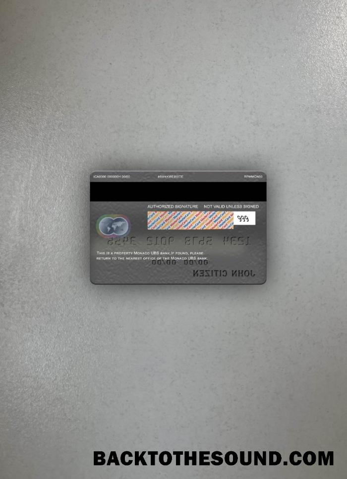 İndir Monako UBS Banka Mastercard foto-görünüm Arka Örnek şablon