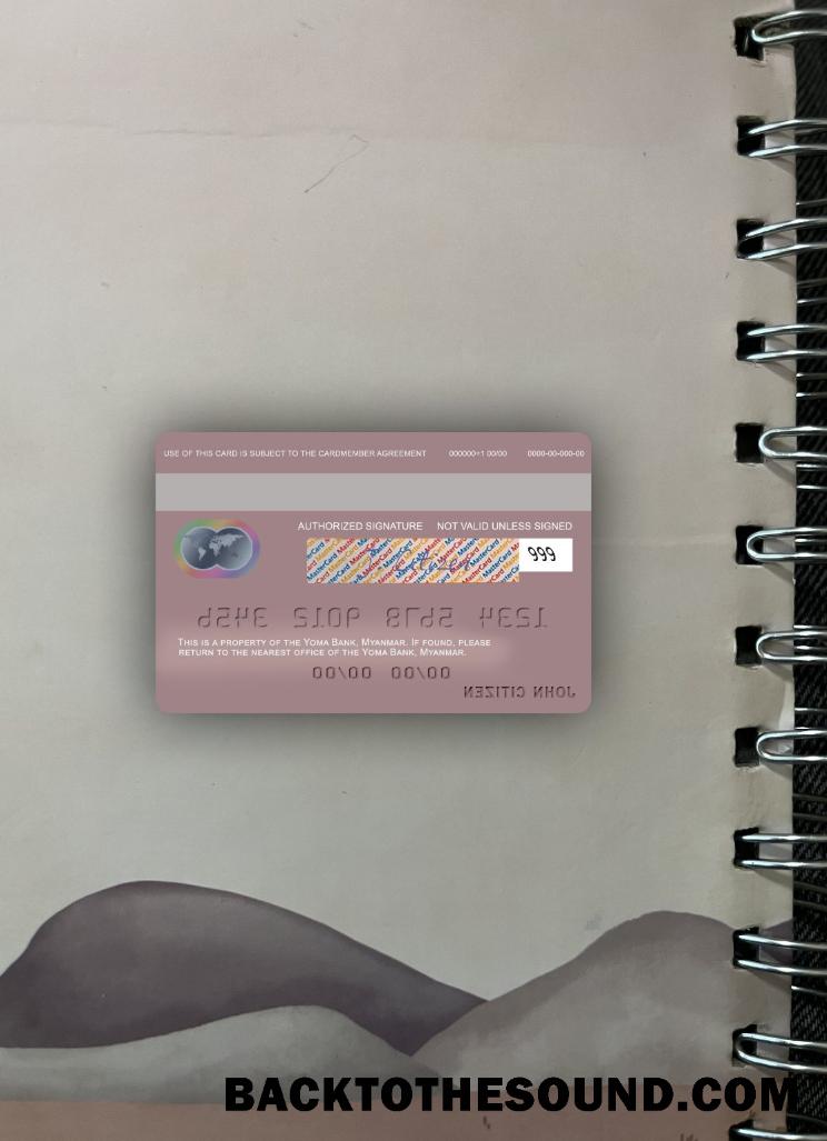 İndir Myanmar Yoma Banka Mastercard foto-görünüm Arka Örnek tasarım