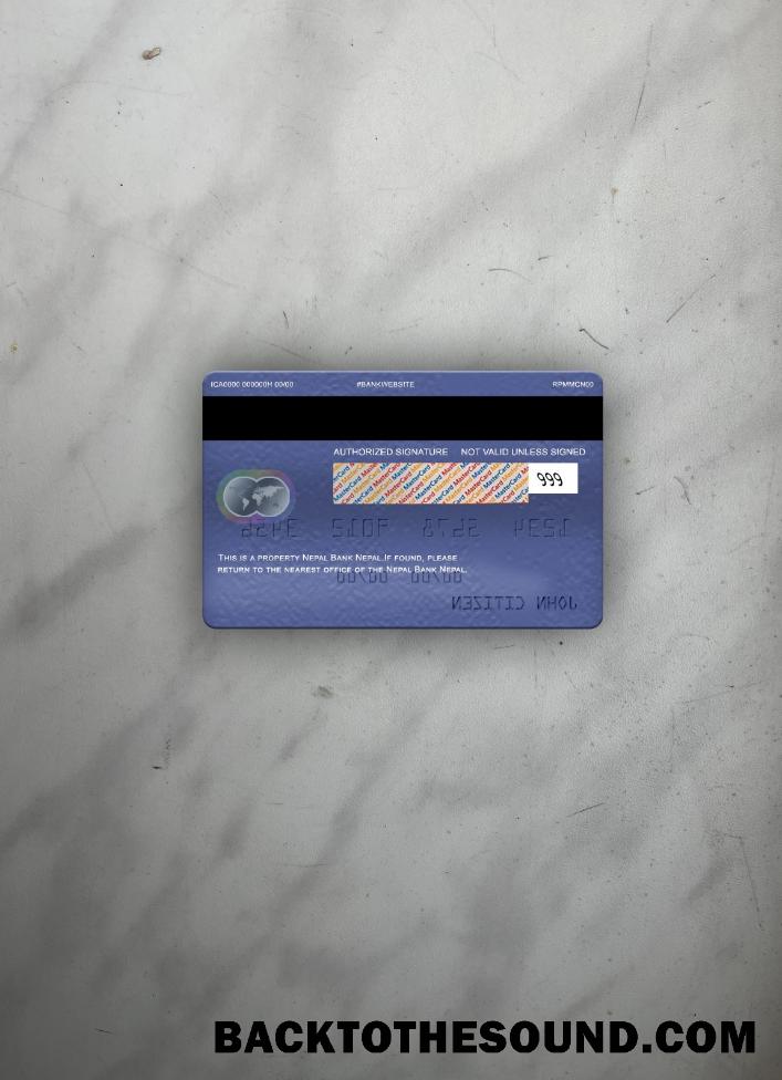 İndir Nepal Banka Nepal Mastercard foto-görünüm Arka Örnek ön izleme