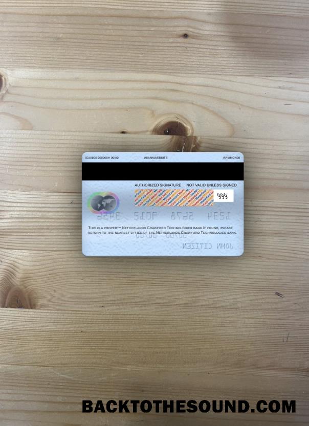 İndir Hollanda (Holland) Crawford Technologies Banka Mastercard foto-görünüm Arka Örnek şablon