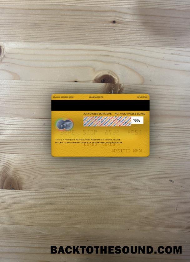 İndir Hollanda Rabobank Mastercard gold foto-görünüm Arka Örnek taslak