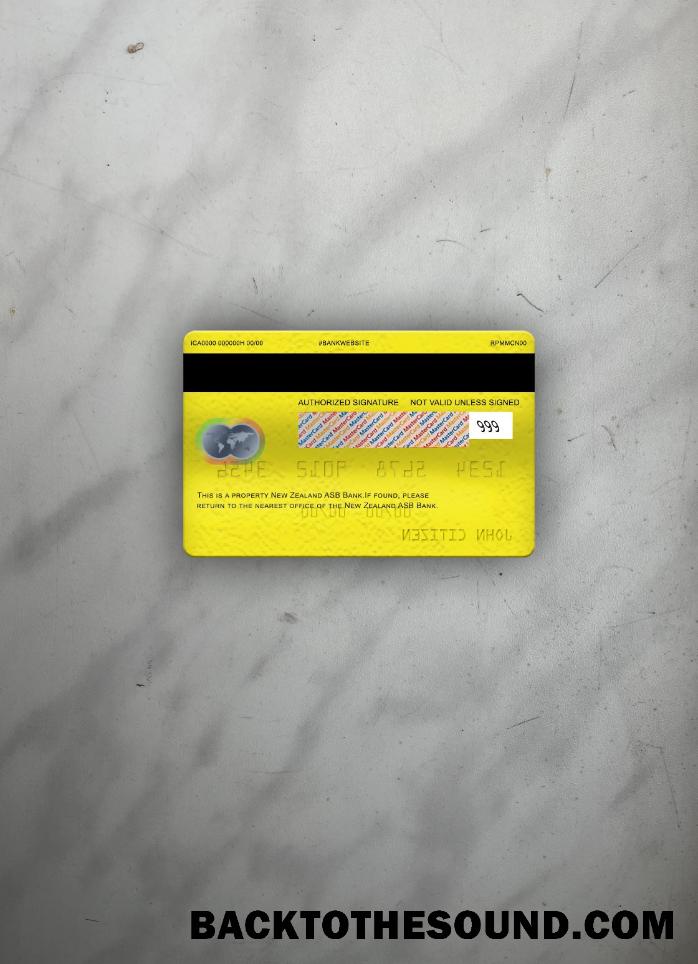 İndir Yeni Zelanda ASB Banka Mastercard foto-görünüm Arka Örnek örnek