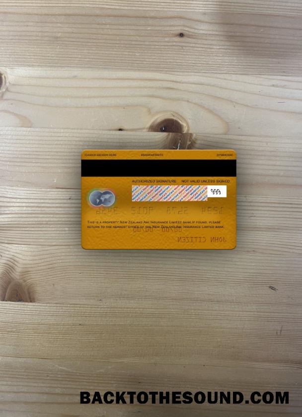İndir Yeni Zelanda Ami Sigorta Limited Banka Mastercard foto-görünüm Arka Örnek şablon