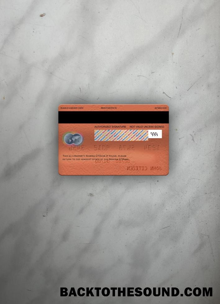 İndir Nijerya GTBank Mastercard foto-görünüm Arka Örnek şablon