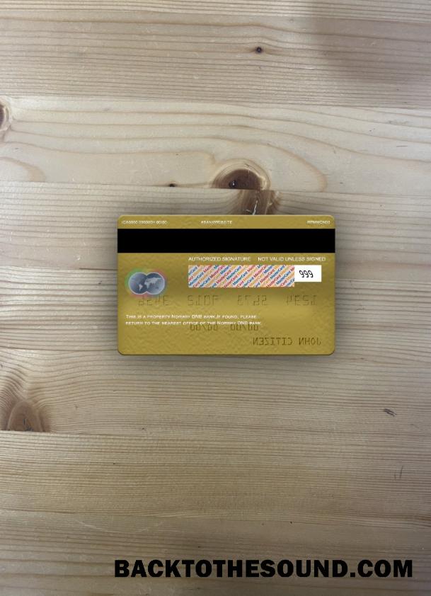 İndir Norveç DNB Banka Mastercard gold foto-görünüm Arka Örnek tasarım