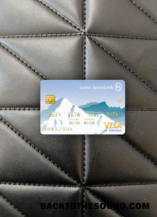 İndir Norveç Luster Sparebank Vize electron Kart foto-görünüm Ön Örnek taslak