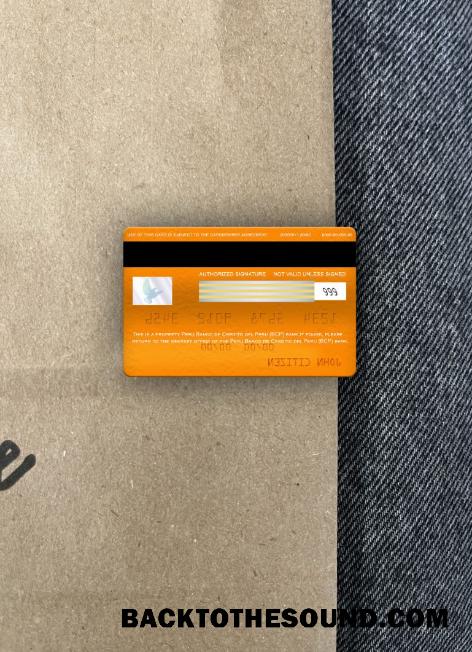 İndir Peru Banco de Credito del Peru (BCP) Banka Vize electron Kart foto-görünüm Arka Örnek tasarım