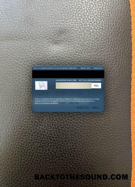 İndir Filipinler Rizal ticari Banking Corporation (RCBC) Vize İmza Kart foto-görünüm Arka Örnek tasarım