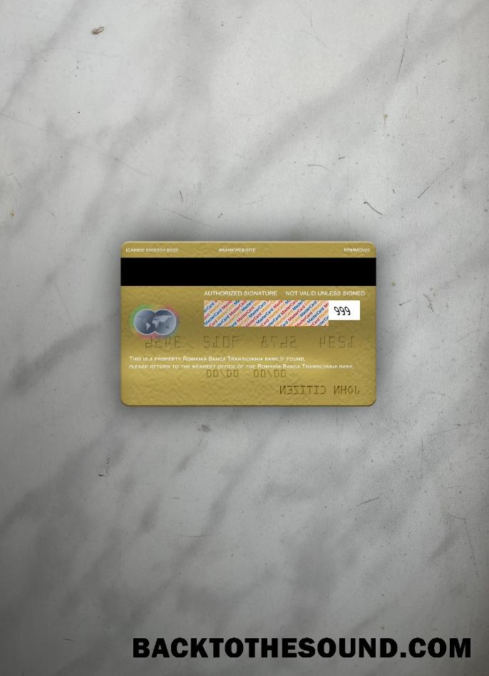 İndir Romanya Banca Transilvania Banka Mastercard gold foto-görünüm Arka Örnek örnek