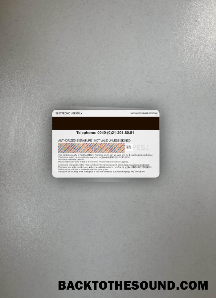 İndir Romanya ProCredit Mastercard foto-görünüm Arka Örnek taslak