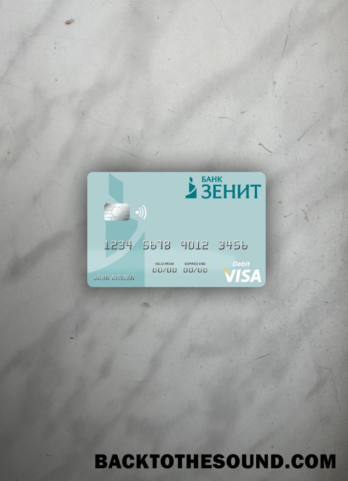 İndir Rusya Banka ZENIT Vize Banka Kart foto-görünüm Ön Örnek taslak