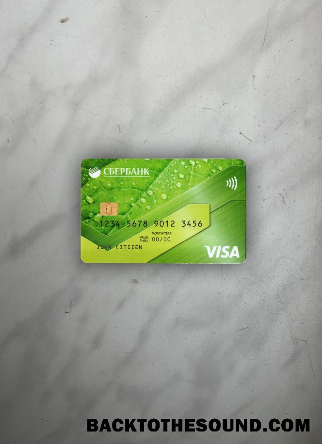 İndir Rusya Sberbank Vize Kredi Kart yeşil foto-görünüm Ön Örnek ön izleme