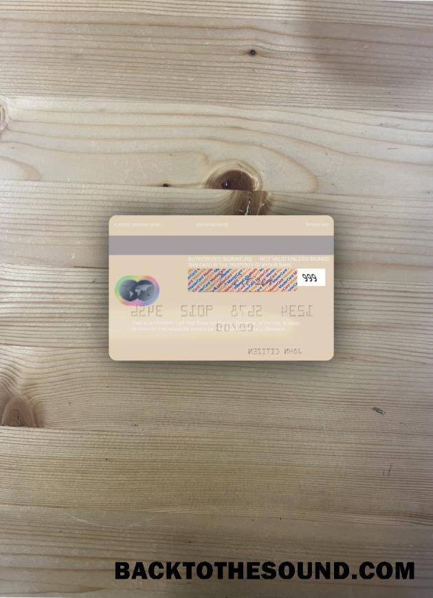 İndir Ruanda Banka of Kigali Mastercard foto-görünüm Arka Örnek taslak