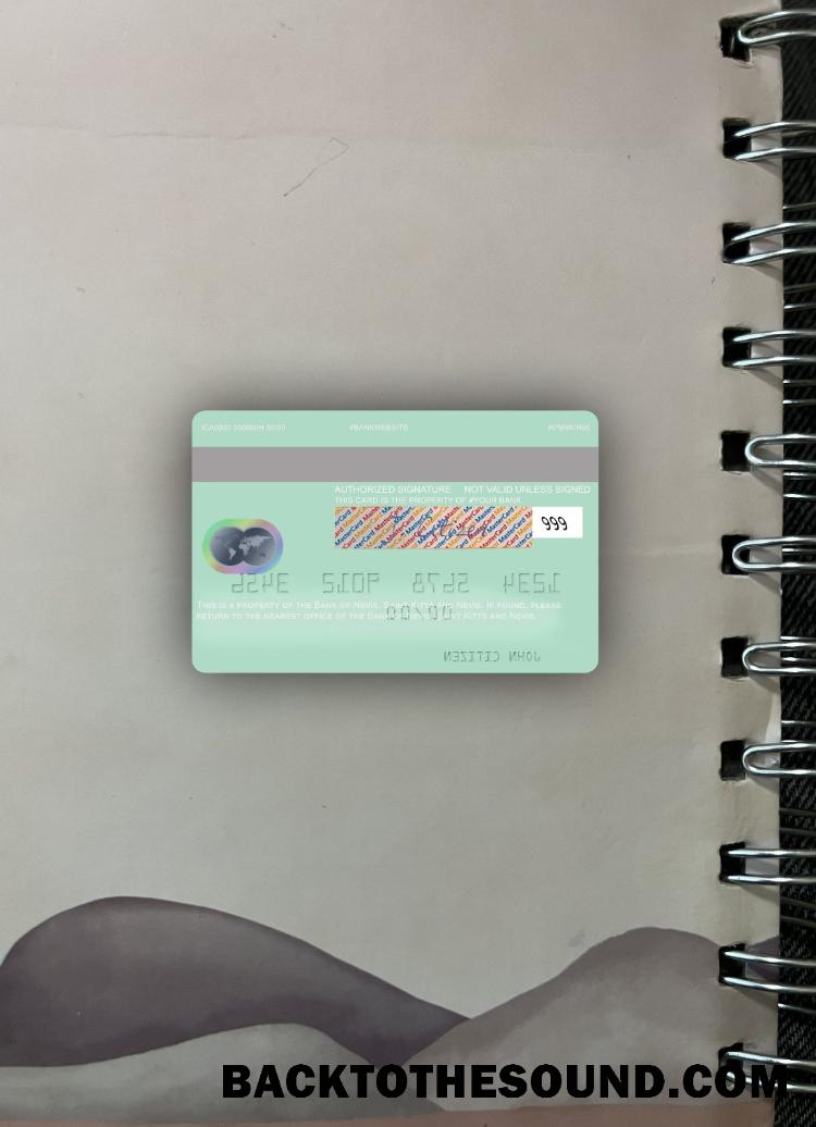 İndir Saint Kitts and Nevis Banka of Nevis Mastercard foto-görünüm Arka Örnek ön izleme