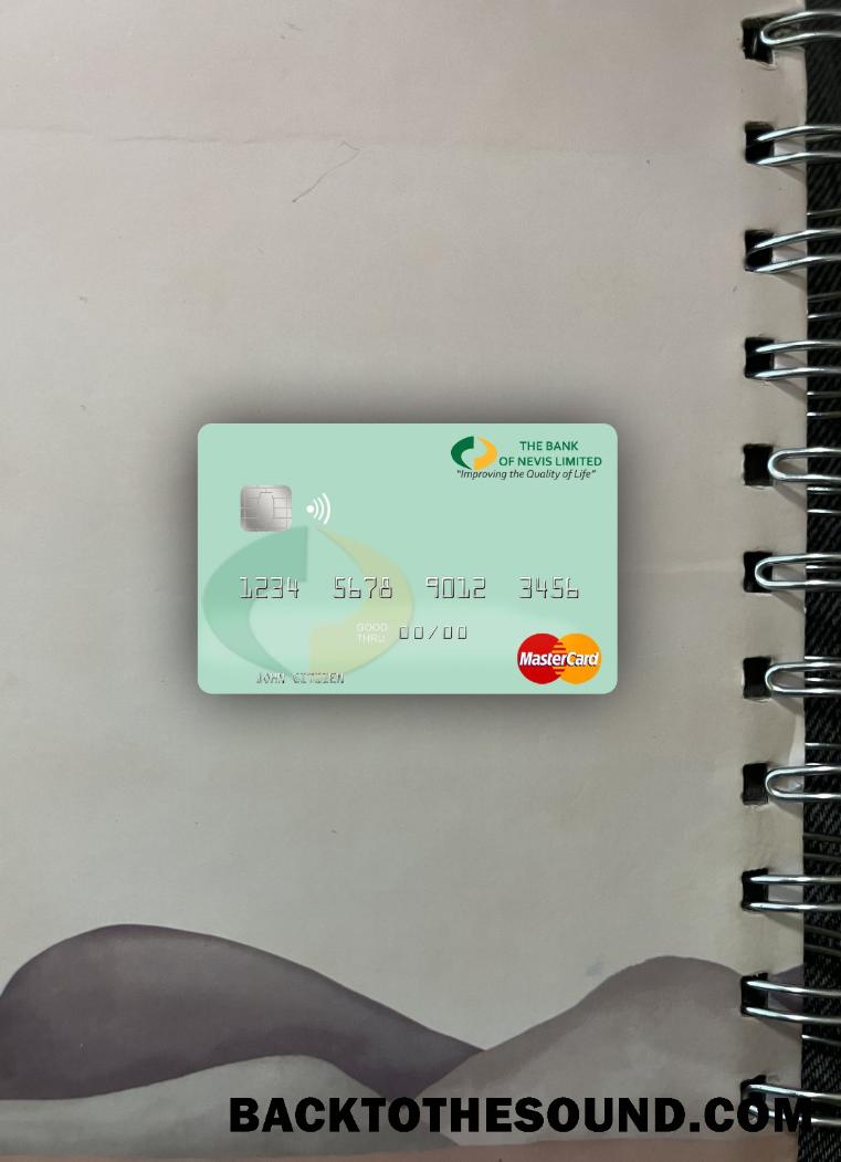 İndir Saint Kitts and Nevis Banka of Nevis Mastercard foto-görünüm Ön Örnek şablon