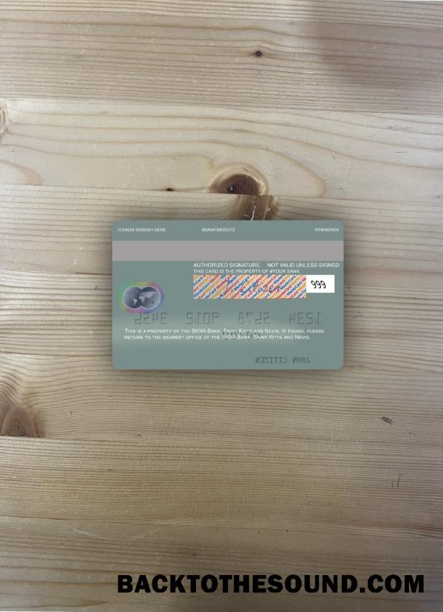 İndir Saint Kitts and Nevis SKNA Banka Mastercard foto-görünüm Arka Örnek taslak