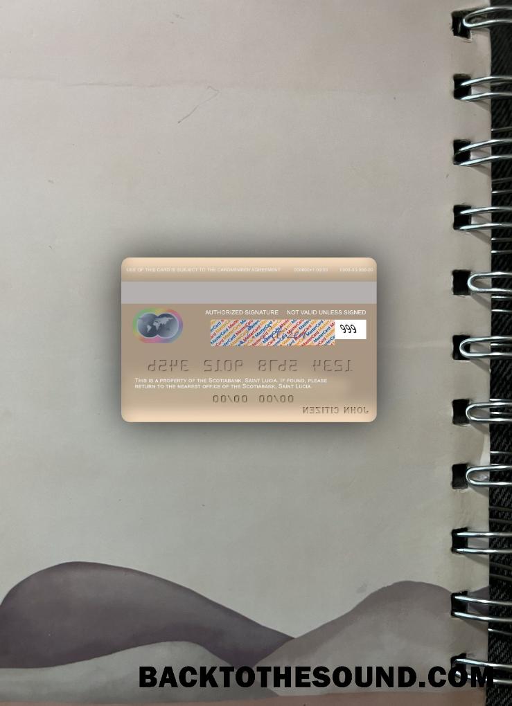 İndir Saint Lucia Scotiabank Mastercard foto-görünüm Arka Örnek örnek