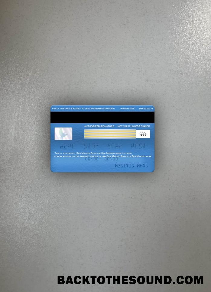İndir San Marino Banca di San Marino Banka Vize electron Kart foto-görünüm Arka Örnek tasarım