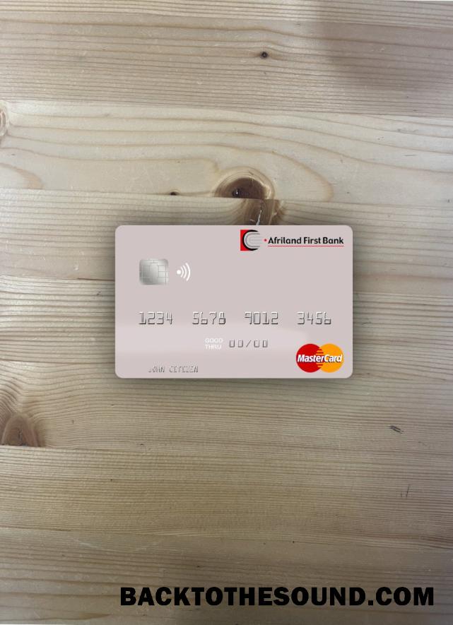 İndir São Tomé ve Príncipe Afriland First Banka Mastercard foto-görünüm Ön Örnek şablon