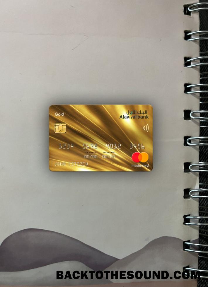 İndir Suudi Arabistan Alawwal Banka Mastercard gold foto-görünüm Ön Örnek taslak