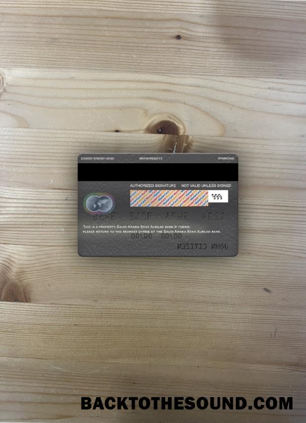 İndir Suudi Arabistan Banka Albilad Banka platinum Mastercard foto-görünüm Arka Örnek örnek