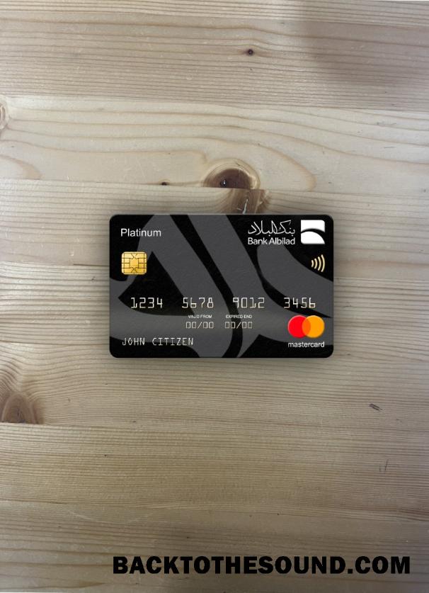İndir Suudi Arabistan Banka Albilad Banka platinum Mastercard foto-görünüm Ön Örnek şablon