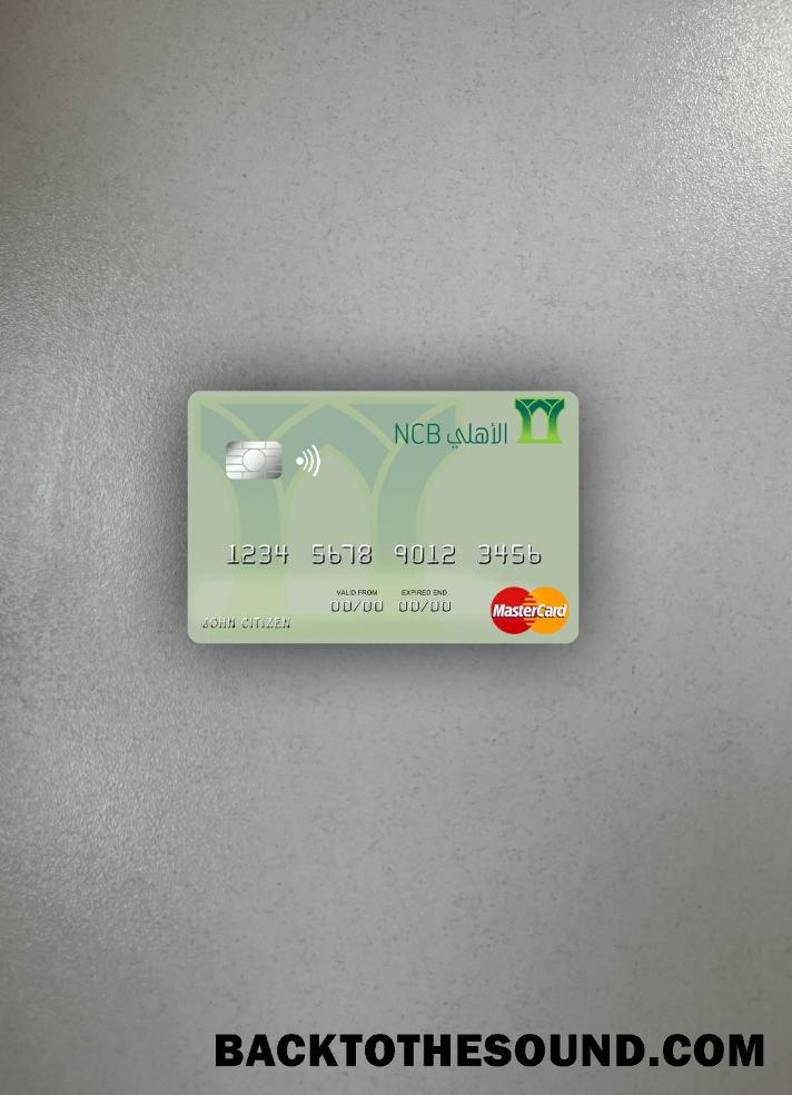 İndir Suudi Arabistan The ulusal ticari Banka Mastercard foto-görünüm Ön Örnek şablon