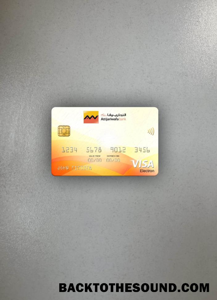 İndir Senegal Attijariwafa Banka Vize electron Kart foto-görünüm Ön Örnek taslak
