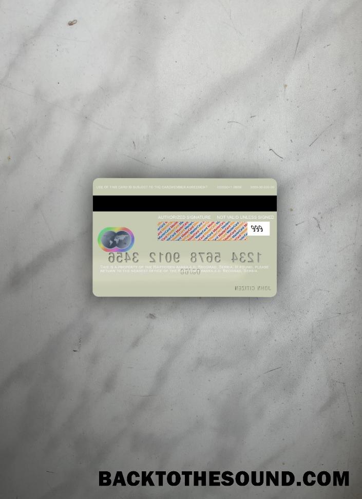 İndir Sırbistan Raiffeisen banka a.d. Beograd Mastercard foto-görünüm Arka Örnek tasarım
