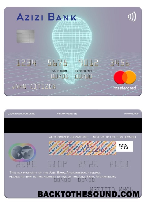 Λήψη Αφγανιστάν Azizi Τράπεζα Mastercard Δείγμα προσχέδιο
