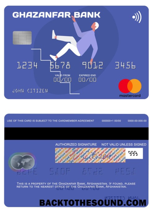 Λήψη Αφγανιστάν Ghazanfar Τράπεζα Mastercard Δείγμα προεπισκόπηση