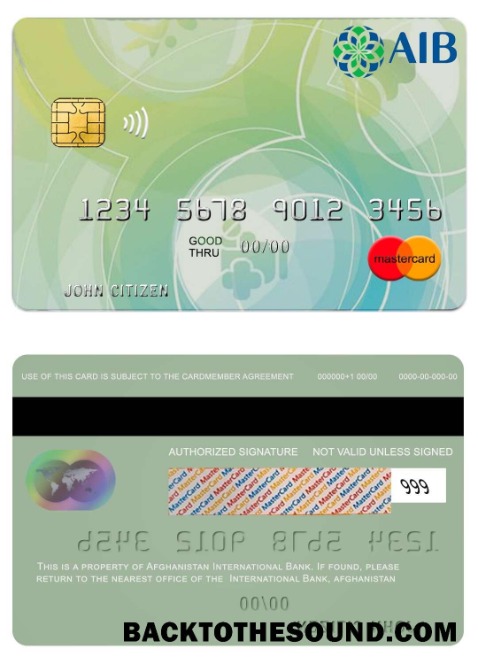 Λήψη Αφγανιστάν διεθνής Τράπεζα Mastercard Δείγμα προσχέδιο