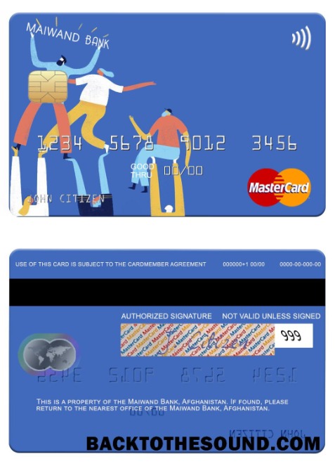 Λήψη Αφγανιστάν Maiwand Τράπεζα Mastercard Δείγμα δείγμα