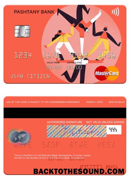 Λήψη Αφγανιστάν Pashtany Τράπεζα Mastercard Δείγμα σχεδιασμό