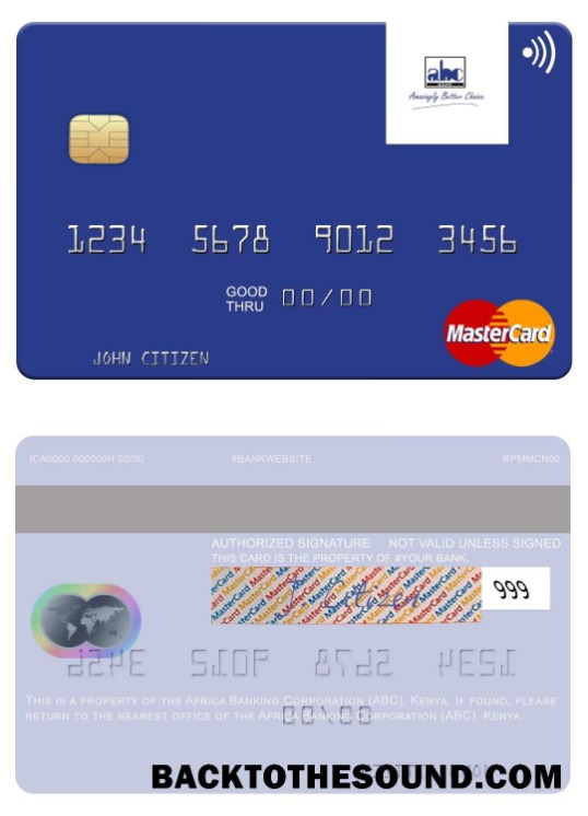Λήψη Africa Banking Corporation (ABC) Κένυα Mastercard Δείγμα σχεδιασμό