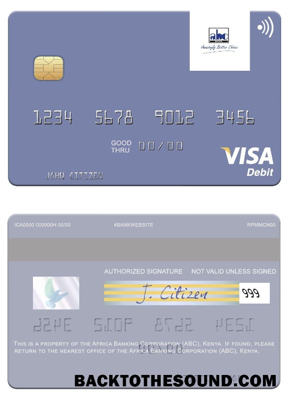 Λήψη Africa Banking Corporation (ABC) Κένυα Βίζα Χρέωση Κάρτα Δείγμα προεπισκόπηση