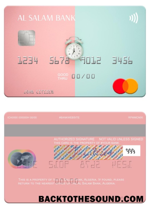 Λήψη Αλγερία Al Salam Τράπεζα Mastercard Δείγμα πρότυπο