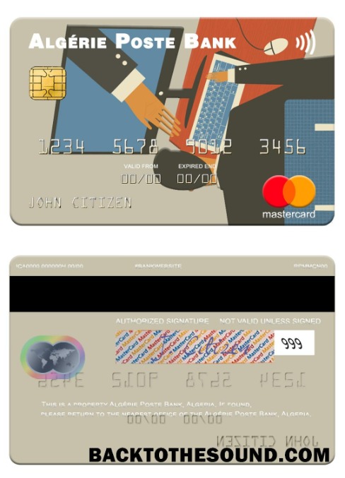 Λήψη Αλγερία Algérie Poste Τράπεζα Mastercard Δείγμα δείγμα